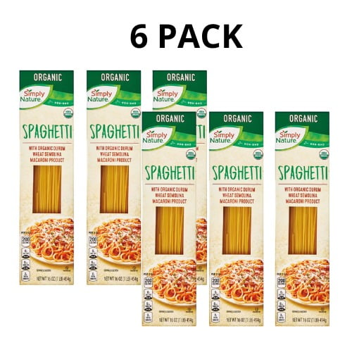 Simply Nature Organic Non-GMO Spaghetti Pasta. Pack of 6