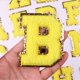 thumbnail image 3 of Zhuge 26 parches bordados con letras AZ para coser sobre la toalla, parches adhesivos de reparación del alfabeto para ropa, letras decorativas con borde dorado,DIY, amarillo, 3 of 5