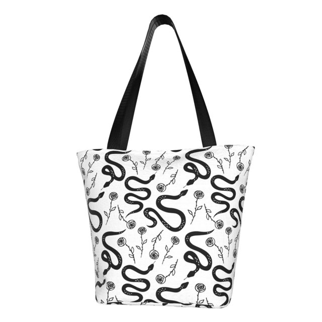 Disketp Hand Drawn Snake for Women’s Casual Shoulder Tote Bag Cross-body Handbags for Shopping, Travel and Daily Use
