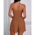 thumbnail image 6 of BTFBM Womens Romper Spring Summer Strapless Tube Tops Beach Vacation Clothes Boho Loose Shorts Jumpsuits Pockets, 6 of 9