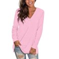 thumbnail image 2 of Vedolay Long Sleeve Blouses for Women Hooded Sweatshirts Long Sleeve Tee Blouse Pink,M, 2 of 5