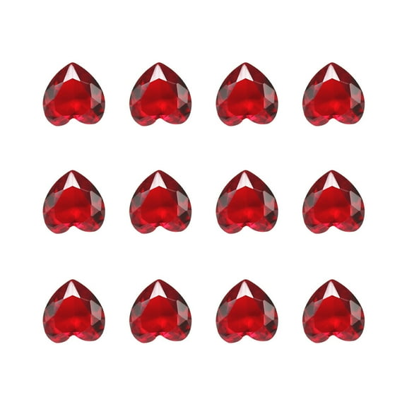 GOOHOCHY Elegant Heart Shaped Glass Decor for Wedding Home Decoration Adds Sparkle and Glamour 10pcs Red
