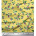 thumbnail image 1 of Soimoi Cotton Poplin Fabric Leaves & Rose Floral Fabric Prints By Yard 56 Inch Wide, 1 of 1
