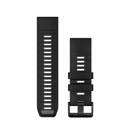 Garmin QuickFit® 22 Watch Bands, Black/Pebble Gray Silicone