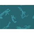thumbnail image 1 of Ahgly Company Indoor Rectangle Patterned Dark Turquoise Green Area Rugs, 6' x 9', 1 of 6