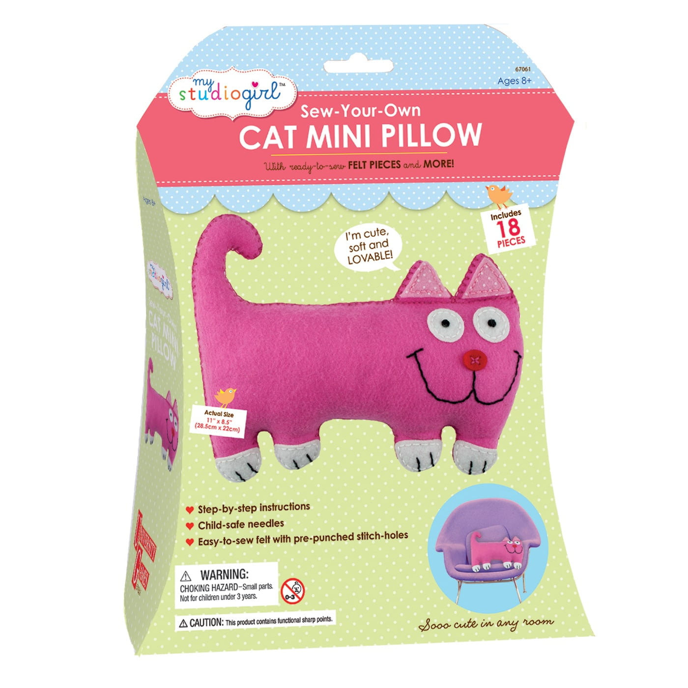 My Studio Girl Sew-Your-Own Cat Mini Pillow