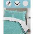 thumbnail image 4 of Quilts Twin Size, Turquoise Botanical Soft Comforter Bedding Set for Bed, Vintage Florals Geometric Minimalist Lightweight Quilted Bedspread with Pillow Cover(2 Pieces) for All Season, 68x86 Inch, 4 of 7