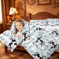 thumbnail image 3 of meiyoeat Blue Plaid Farm Cow Full Size Comforter Sets,Cute Animal Print Bedding Comforter Set For Girl,Reversible,3-Piece,1 Comforter and 2 Pillowcases, 3 of 7
