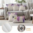 thumbnail image 6 of Spring Lavender Pillow Covers 2 Pack Watercolor Purple Floral Pillowcase Waterproof Outdoor Throw Pillow Cover for Patio Garden Square Cushion 16”x16”, 6 of 9