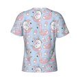 thumbnail image 6 of Vsdgher Summer Cute Unicorns Print Men's Dry Fit Mesh Athletic Shirts Moisture Wicking Tennis T-Shirt Tops, 6 of 9