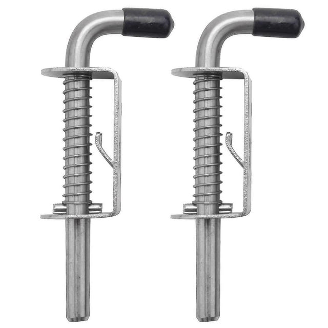 2 pasadores de cierre de acero inoxidable de 5 pulgadas con resorte, 2 mm de grosor, para cerradura de puerta, cepillados, s20241224330
