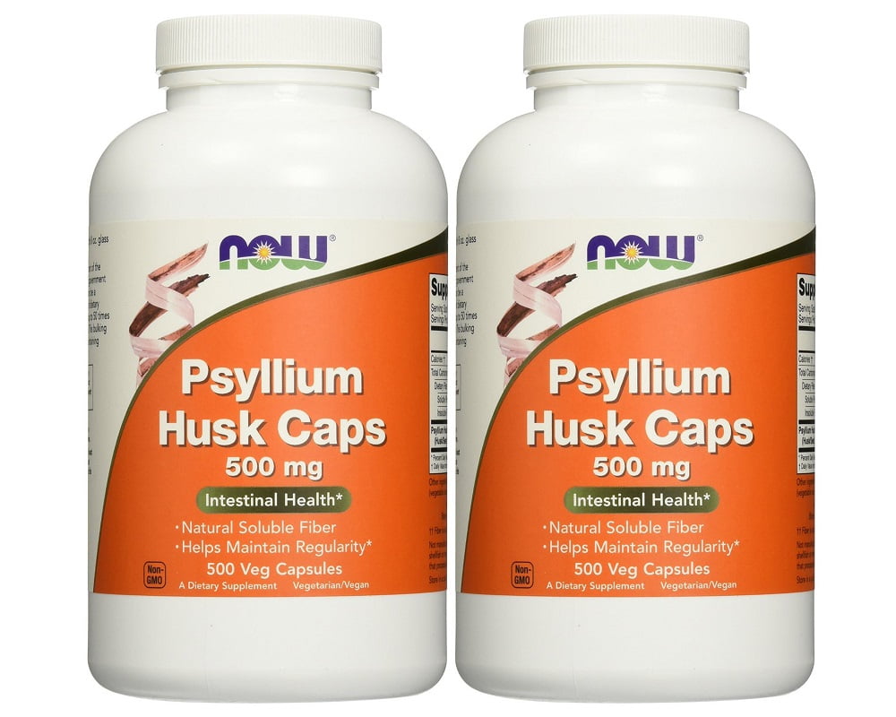 Now Foods Psyllium Husk (Caps) 500 mg 500 Capsules (Pack of 2