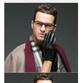 thumbnail image 2 of Leather Gloves Men's Motorcycle Touch Screen Waterproof PU Washed Leather Plus Velvet Padded Warm Driver Riding Short Gloves XL, 2 of 6