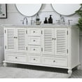 thumbnail image 2 of Elegant Decor Rhodes 60" Double Marble Top Bathroom Vanity in Antique White, 2 of 16