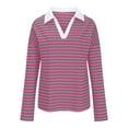 thumbnail image 3 of LYXSSBYX Sweatshirts for Women Loose Fit Womens Striped Long Sleeve Shirts Casual V Neck Tunic Tops Oversized Pullover Blouses Fall Shirt, 3 of 6
