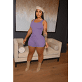 thumbnail image 4 of Women 2 Piece Outfits Sleeveless Tank Tops Biker Short Workout Jogger Sets Summer Purple S, 4 of 5