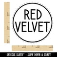 thumbnail image 2 of Red Velvet Flavor Scent Rounded Text Cake Self-Inking Rubber Stamp Ink Stamper - Orange Ink - Small 3/4 Inch, 2 of 7