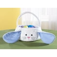 thumbnail image 2 of Kids Easter Basket, Plush White Bunny With Floppy Gingham Ears, 2 of 3