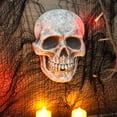 thumbnail image 4 of Pebbuoy Realistic Life Size Skull Figure Human Skull Ornament Halloween Decor Resin Horror Statue Waterproof Home Office Yard Decoration, 4 of 6
