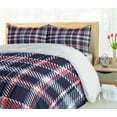 thumbnail image 5 of Ambesonne Checkered Duvet Cover Sets, Retro Plaid Mosaic, 2-Queen, Dark Coral Pale Blue, 5 of 7