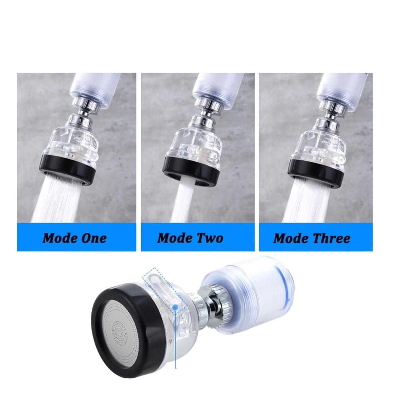 Rotating Faucet Filter Kitchen Chlorine Removal Tap Aerator Anti-splash Bathroom Water Saving Tap Nozzle Water Purification ,Easy to Use