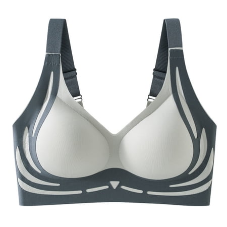 Nilvkv Wireless Bras with Support and Lift Bras for Women Seamless Colorblock Sponge Soft Support Comfort Breathable Fixed Cup Everyday Intimate Blue 40BC