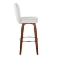 thumbnail image 5 of Henry 30" Fixed-Height Barstool Set of 2, Bar Stools Swivel, Bar Chairs, Swivel Bar Stools Set of 2 with Back, Bar Stools for Kitchen Island (White Fabric), 5 of 6