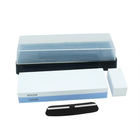 

Knife Sharpening Stone Set 1000/6000 2 Side Whetstone Knife Sharpener Stone Sharpening Kit with Non Slip Base Flattening Stone Kitchen Waterstone Hard BOX