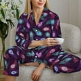 thumbnail image 6 of Bingfone Womens Pajama Sets Peacock Feathers3 Print,Long Sleeve Loungewear Pajamas Set-X-Large, 6 of 8