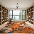 thumbnail image 2 of ODIKA 9'x12' Orange Blossom Timeless Floral Design Washable Area Rug Elegant Vintage Garden VII Inspired Patterns Non-Shedding, Easy Care for Master Suite, California King, Under Bed, 2 of 7