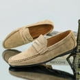 thumbnail image 6 of Men's Casual Loafers Slip On Leather Shoes Comfortable Lightweight Driving Shoes Male Moccasins Classic Penny Loafer Flats Boat Shoes Outdoor Walking Shoes, 6 of 14