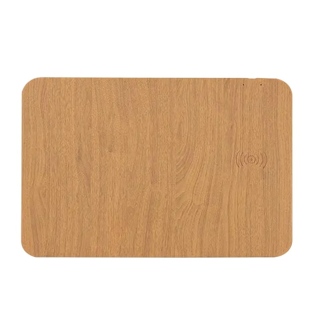 Bunblic Wirelesses Charging Mouse Pad Multifunctional over Temperature Protection Comfortable Compact Portable for Desktop Esports Pros Wood Brown