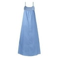 thumbnail image 5 of Denim Dress for Womens Summer Spaghetti Strap Dresses Casual Loose Scoop Neck Long Maxi Dress Plain Jean Sundress, 5 of 5