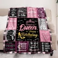thumbnail image 4 of Queen Birthday Gifts for Women, Unique Happy Birthday Fleece Throw Blanket 60x80, Funny Women''s Birthday Decorations Gifts, Best Queen Birthday Gfit Ideas for Mom, Wife, Sister, Friends, Female, 4 of 6