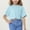 Light Blue, variant on Fesfesfes Summer Girl's Cute Short Sleeve Solid Color Crop Top Children's Fashion Round Neck Short Sports T-shirt Loose T-shirt(Army Green,9 Years)