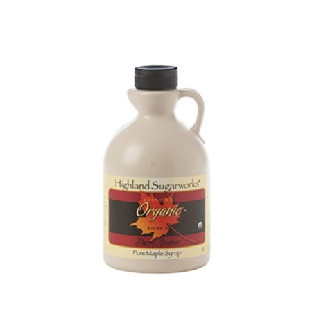 highland sugarworks jug 100% maple syrup pure grade a organic dark with robust taste 32oz.