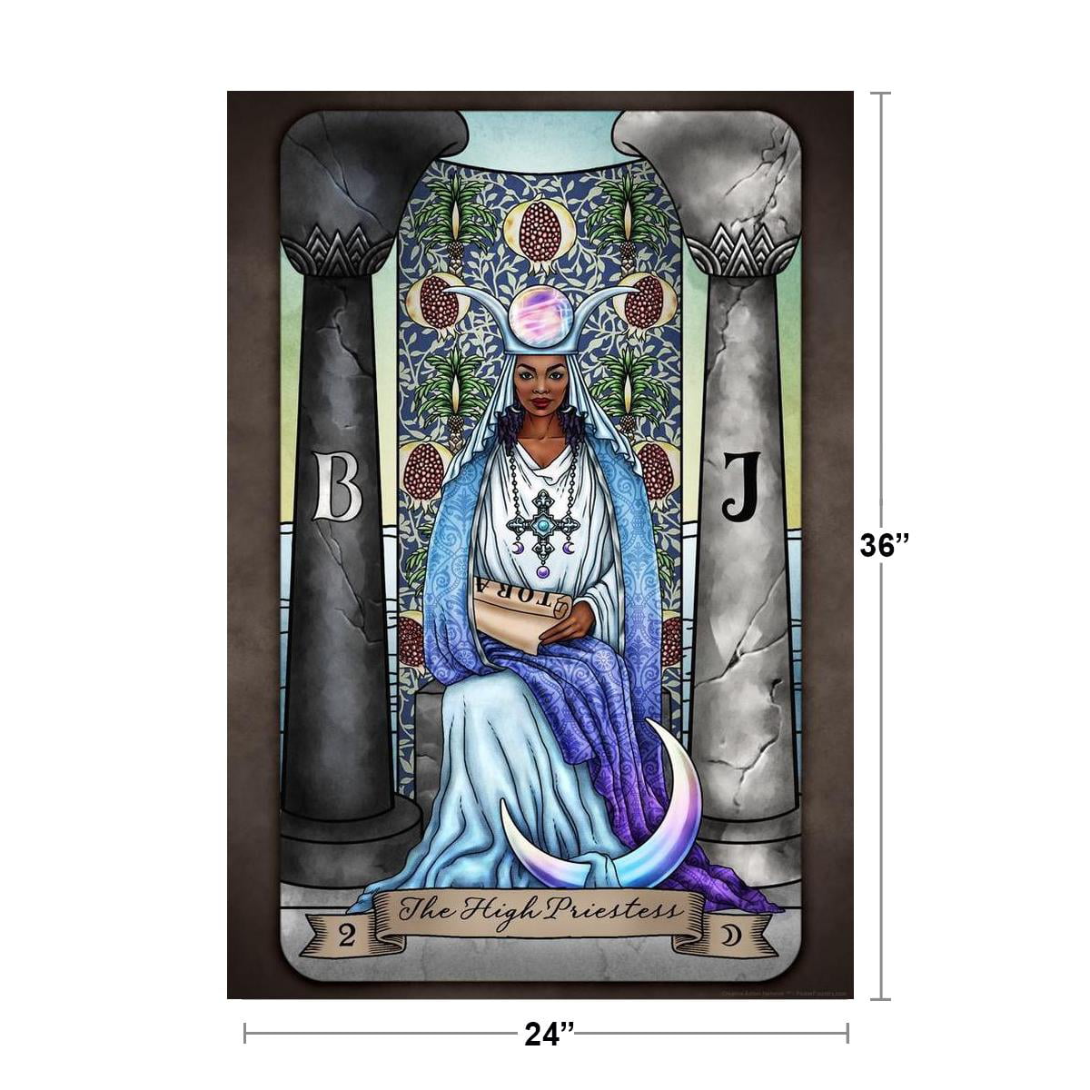 The High Priestess Tarot Card by Brigid Ashwood Luminous Tarot Deck Major Arcana Witchy Decor New Age Diversity Cool Huge Large Giant Art 36x54 - Walmart.com