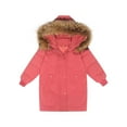 thumbnail image 2 of UQJfacai Girls Faux Fur Hooded Winter Coat Warm Long Down Parka Zip Up Quilted Jacket Raglan Casual Outerwear with Pockets 10-14 Years, 2 of 7