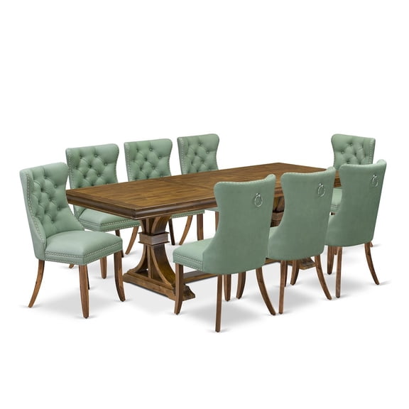 Luxe by East West Furniture 9 piece Modern Dining Table Set includes a Kitchen Table and 8 Dinner Chairs