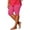 Hot Pink, variant on Women's Plus Size Swim Shorts,Scallop Hem Knee-Length Swim Capris