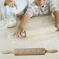 thumbnail image 4 of MasteelfCA Wooden Rolling Pin Beautiful Printing Rolling Pin for Home Store Baking (Dog and Bone Pattern), 4 of 8