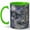 Green, variant on Moon Garden Fountain 11oz Ceramic Mug, Lavender Rose Night Art