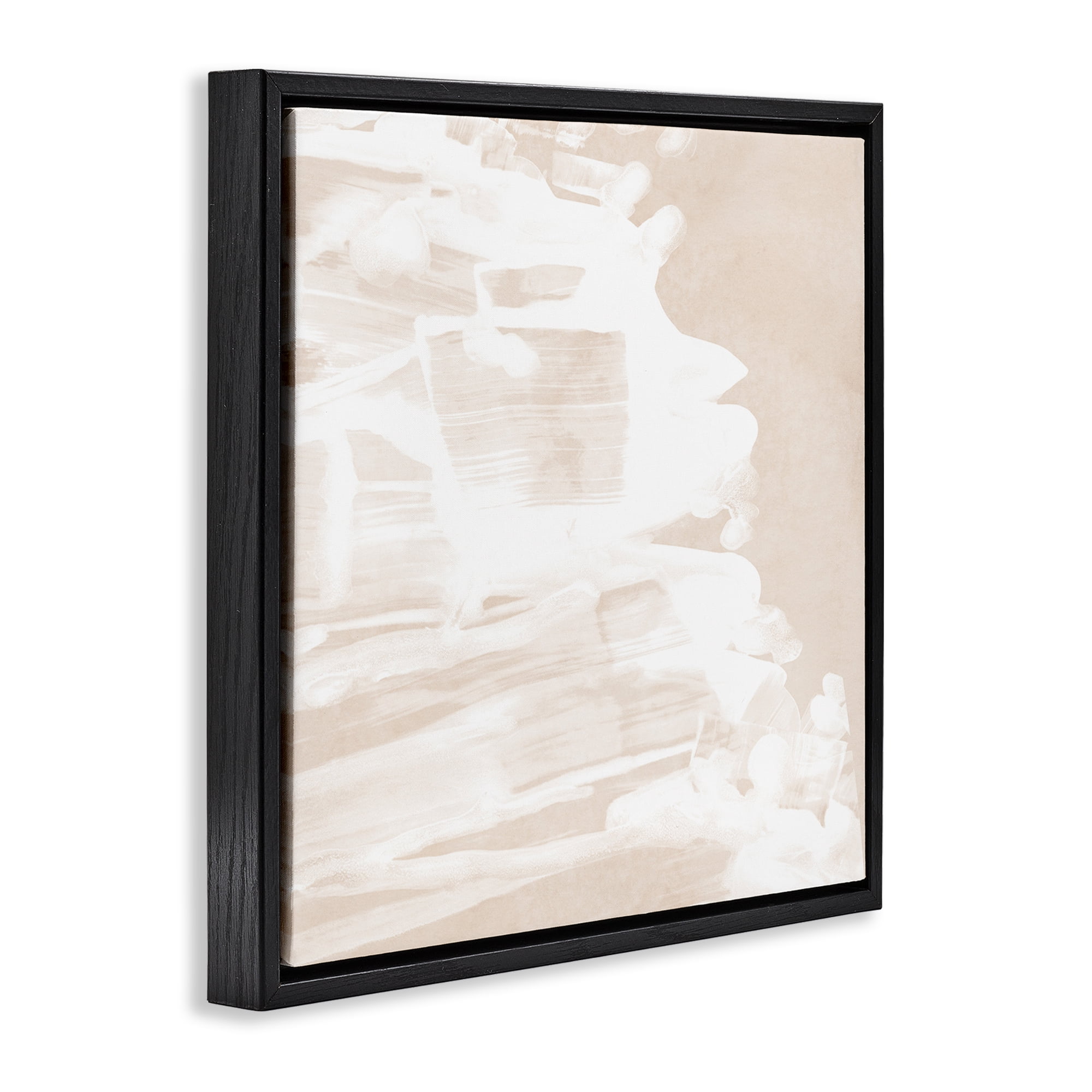 Stupell Industries Abstract Tide Movement Abstract Painting Black Floater Framed Canvas Art Print Wall Art, 18 x 18