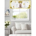 thumbnail image 6 of Curtain Valance for Windows, Farmhouse Sunflower Pig Kitchen Valances Rod Pocket Short Curtains, Summer Yellow Theme Animal Plant Window Valance for Bedroom Bathroom Living room 56x16in, 6 of 9