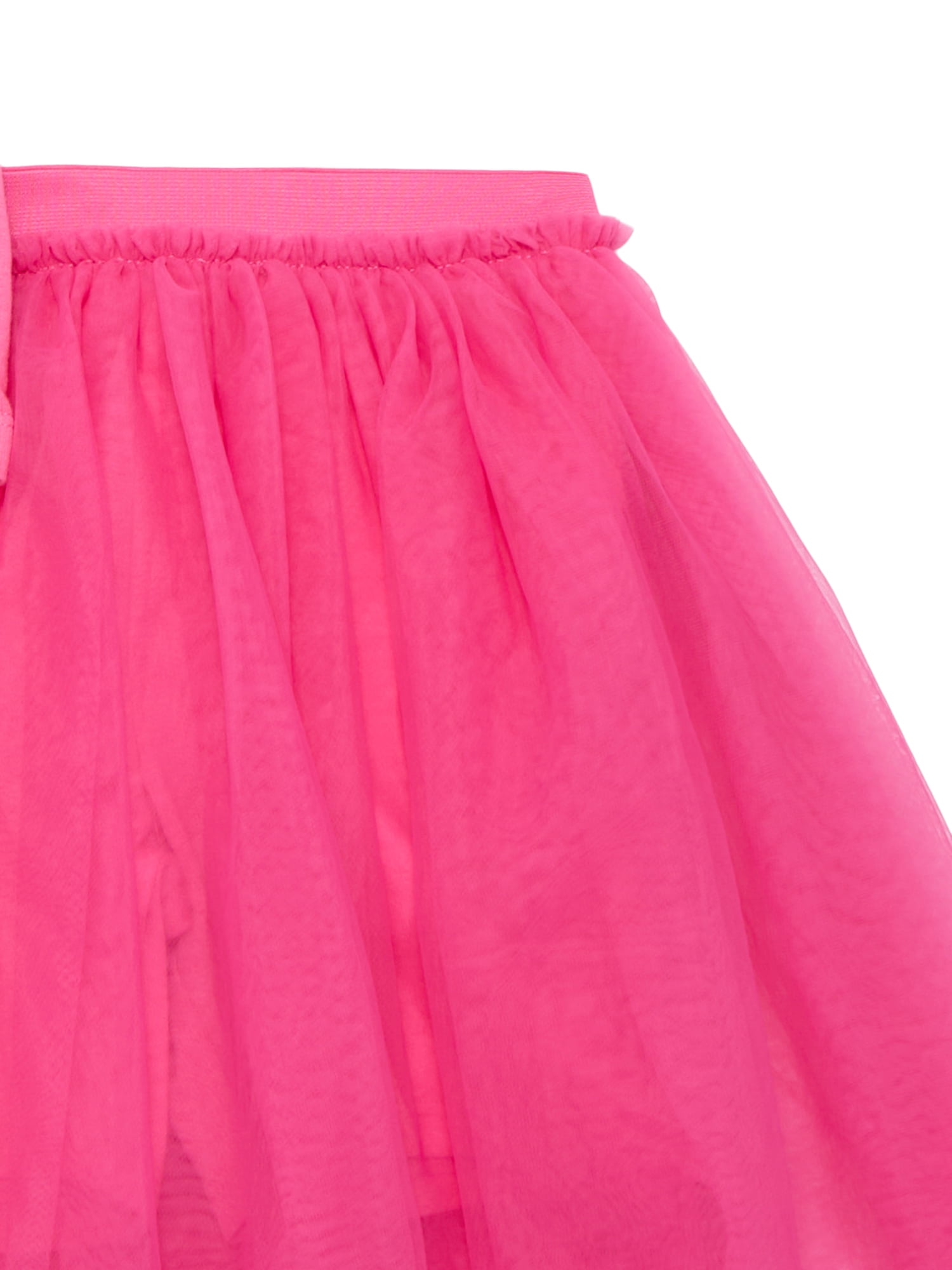 Wonder Nation Little Girls Boxy Tee and Tutu Skirt Set, 2-Piece, Sizes 4-10