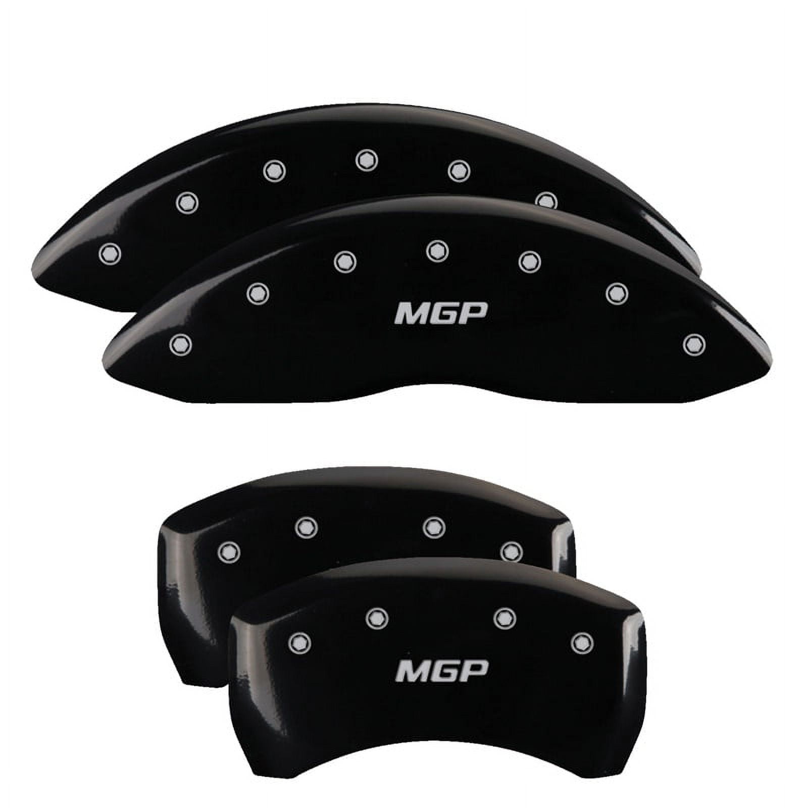 Set of 4: Black finish, Silver MGP