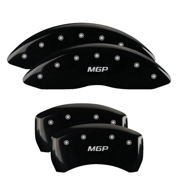 Set of 4: Black finish, Silver MGP