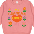 thumbnail image 3 of Inktastic My Grandma Loves Me Heart and Flowers Toddler Sweatshirt, 3 of 4