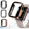 thumbnail image 1 of LAICAIW [3Pack] Hard PC Case Compatible with Apple Watch 45mm Seires 8 7 with Tempered Glass Screen Protector, Ultra-Thin Waterproof Protective Cover for iWatch (45mm, Black/Clear/Rosegold), 1 of 7