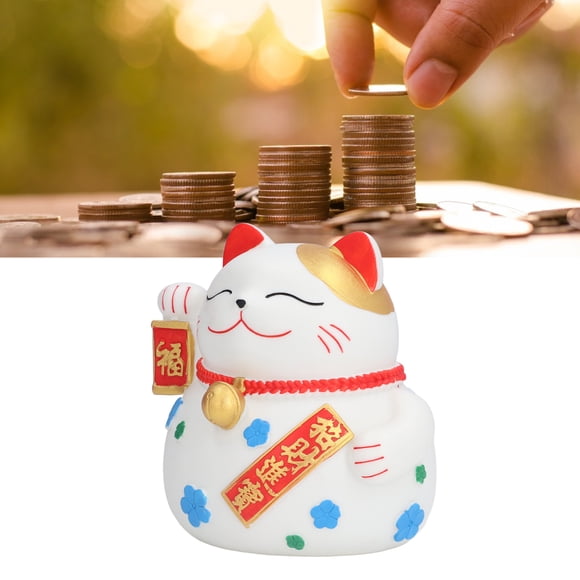 FAGINEY Big Piggy Bank,Large Piggy Bank,Piggy Bank Big Lucky Cat Shape Deposit 1000 Coins Natural Colors Washable Fadeless Waterproof Coin Bank
